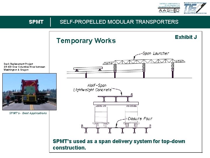 SPMT SELF-PROPELLED MODULAR TRANSPORTERS Temporary Works Exhibit J Deck Replacement Project SR 433 Over