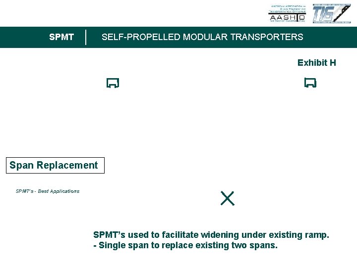 SPMT SELF-PROPELLED MODULAR TRANSPORTERS Exhibit H Span Replacement SPMT’s - Best Applications SPMT’s used