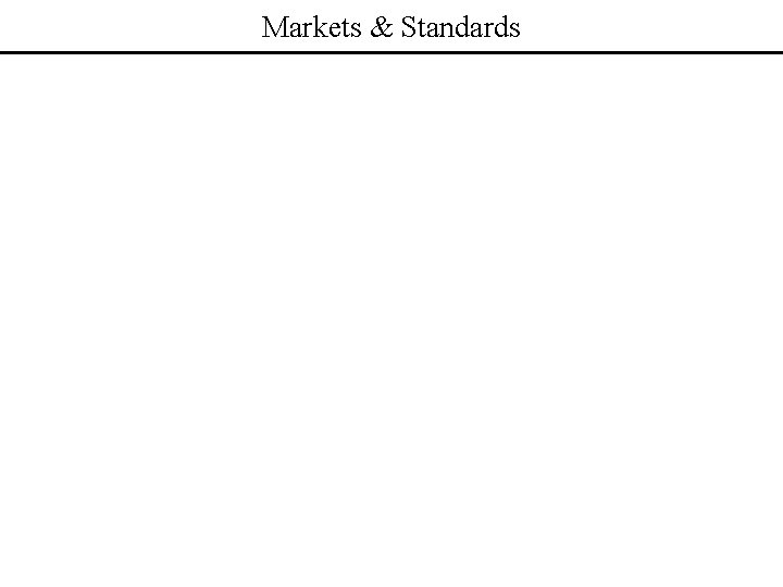 Markets & Standards 