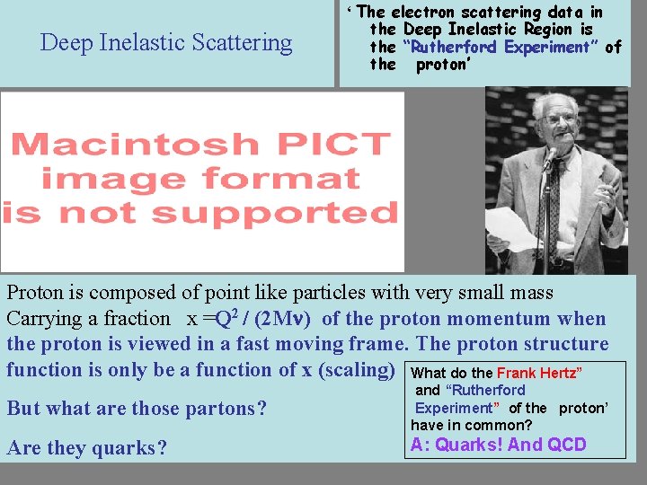 Deep Inelastic Scattering ‘ The electron scattering data in the Deep Inelastic Region is