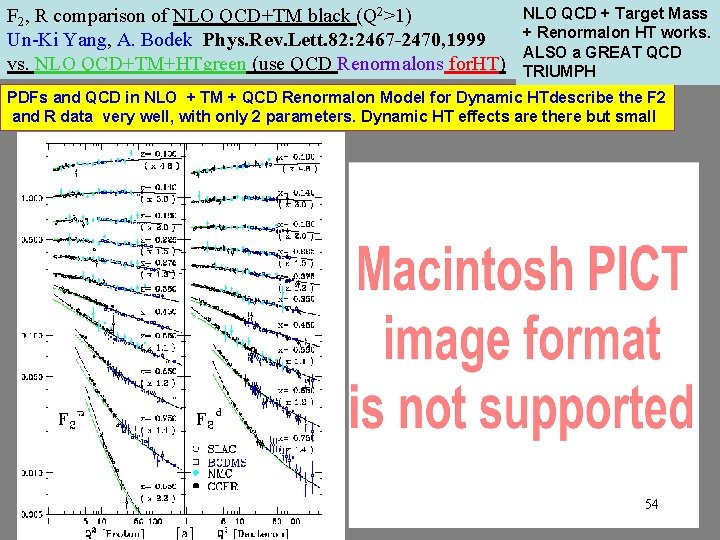 F 2, R comparison of NLO QCD+TM black (Q 2>1) Un-Ki Yang, A. Bodek