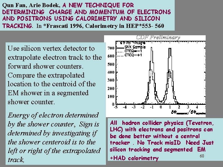 Qun Fan, Arie Bodek, A NEW TECHNIQUE FOR DETERMINING CHARGE AND MOMENTUM OF ELECTRONS