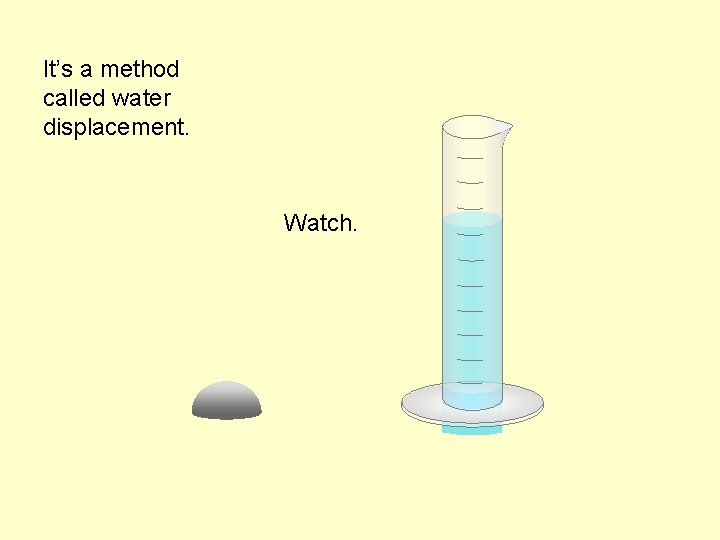 It’s a method called water displacement. Watch. 
