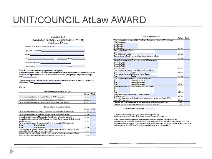 UNIT/COUNCIL At. Law AWARD 