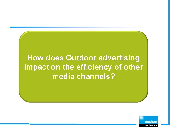 How does Outdoor advertising impact on the efficiency of other media channels? 