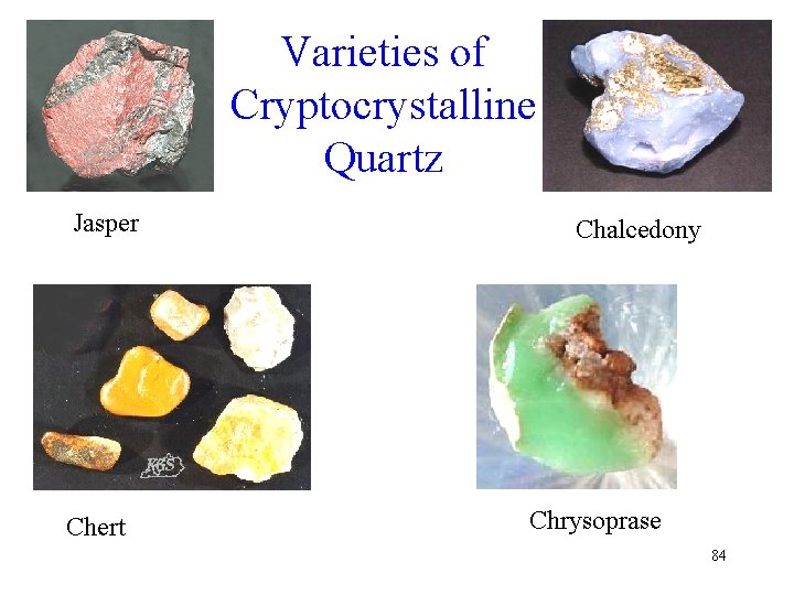 Varieties of Cryptocrystalline Quartz Jasper Chert Chalcedony Chrysoprase 84 