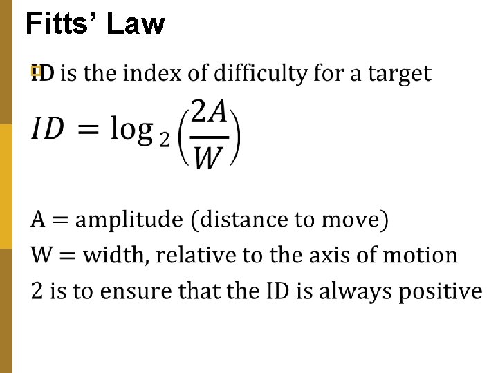 Fitts’ Law p 