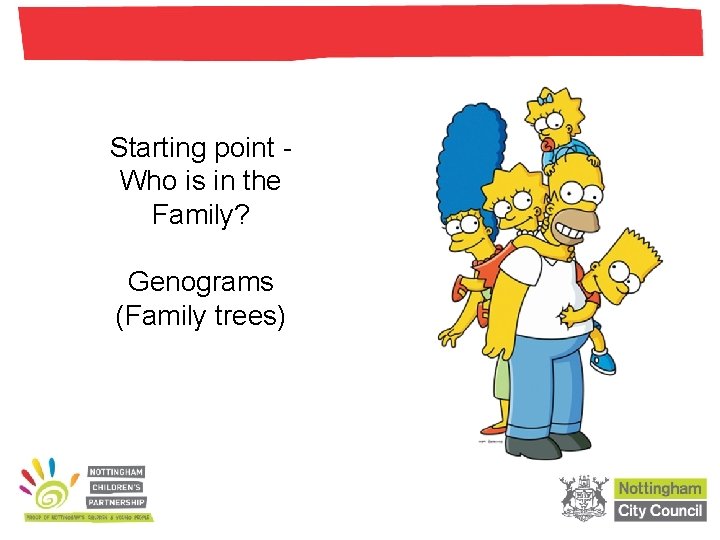 Starting point Who is in the Family? Genograms (Family trees) Starting point Who is in the Family? Genograms (Family trees)