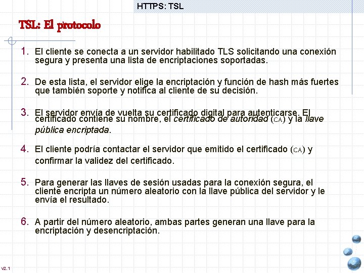 HTTPS: TSL: El protocolo 1. El cliente se conecta a un servidor habilitado TLS