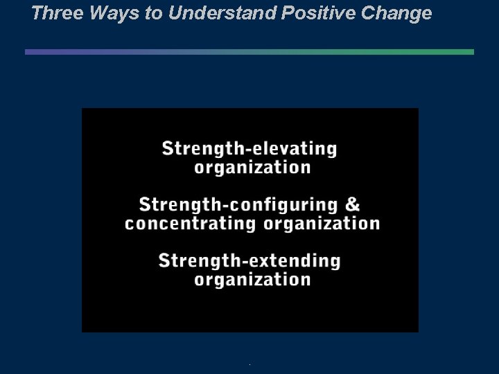 Three Ways to Understand Positive Change . 