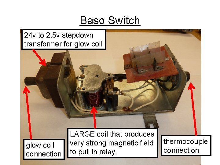 Baso Switch 24 v to 2. 5 v stepdown transformer for glow coil connection