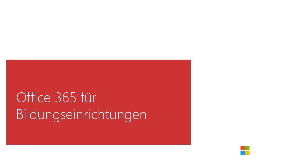 Office 365 für Bildungseinrichtungen 