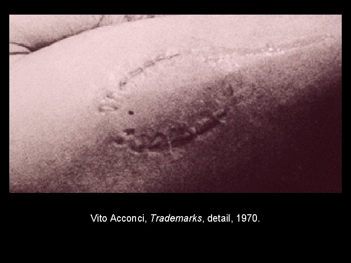 Vito Acconci, Trademarks, detail, 1970. 