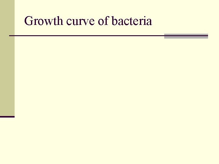 Growth curve of bacteria 