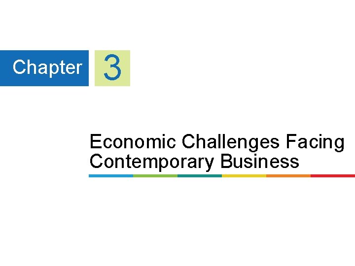 Chapter 3 Economic Challenges Facing Contemporary Business 