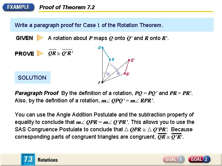 Proof of Theorem 7. 2 Write a paragraph proof for Case 1 of the