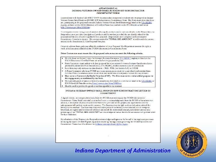 Indiana Department of Administration 