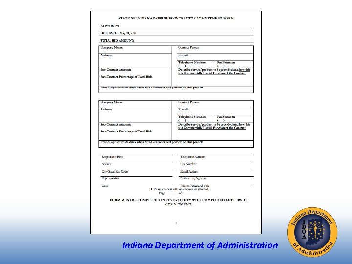 Indiana Department of Administration 