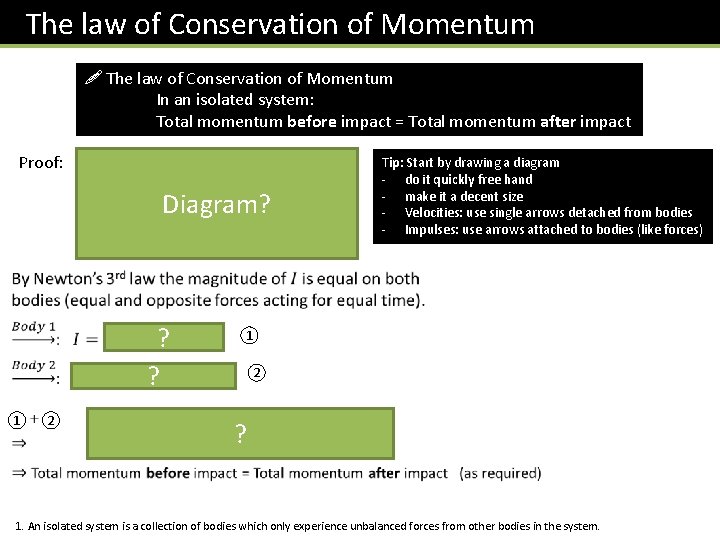 The law of Conservation of Momentum ! The law of Conservation of Momentum In