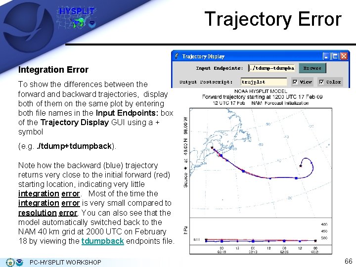 Trajectory Error Integration Error To show the differences between the forward and backward trajectories,