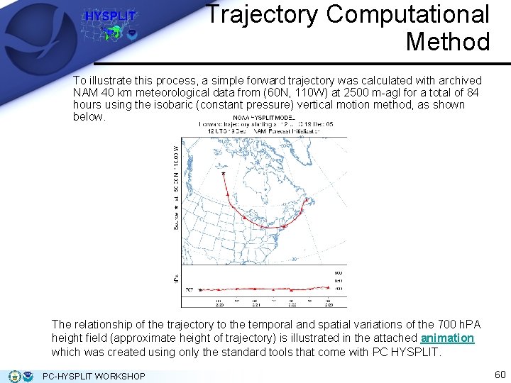 Trajectory Computational Method To illustrate this process, a simple forward trajectory was calculated with