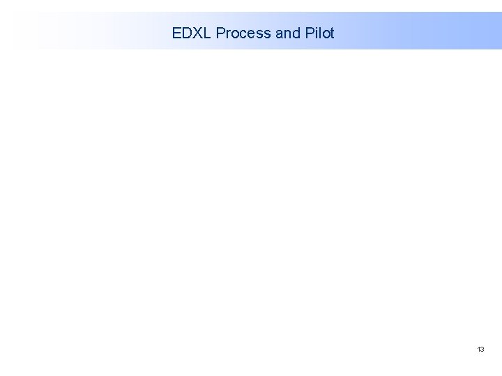 EDXL Process and Pilot 13 