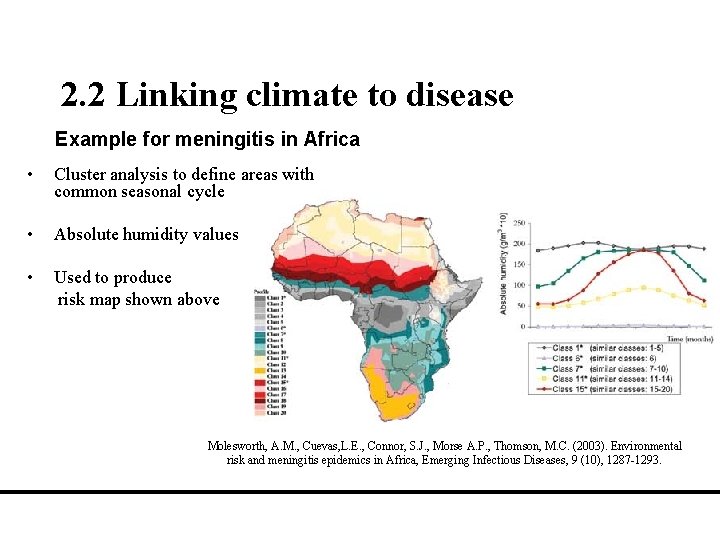 2. 2 Linking climate to disease Example for meningitis in Africa • Cluster analysis