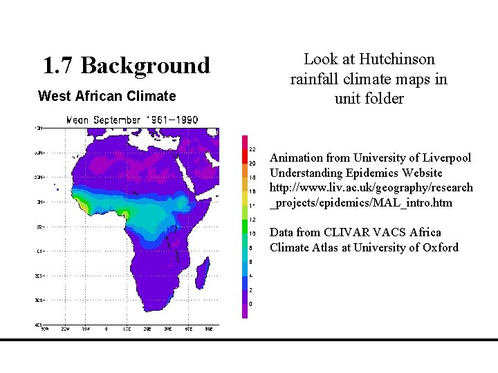 1. 7 Background West African Climate Look at Hutchinson rainfall climate maps in unit