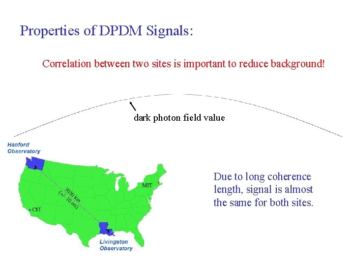 Properties of DPDM Signals: Correlation between two sites is important to reduce background! dark