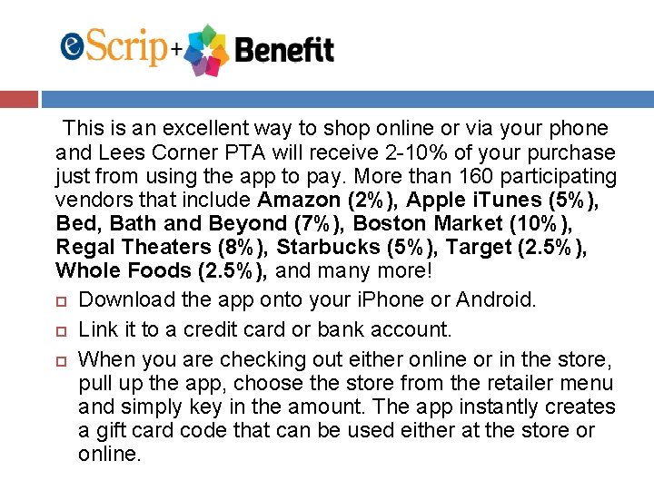  This is an excellent way to shop online or via your phone and