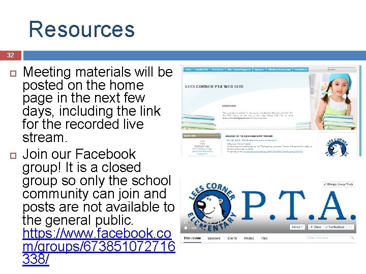 Resources 32 Meeting materials will be posted on the home page in the next Resources 32 Meeting materials will be posted on the home page in the next
