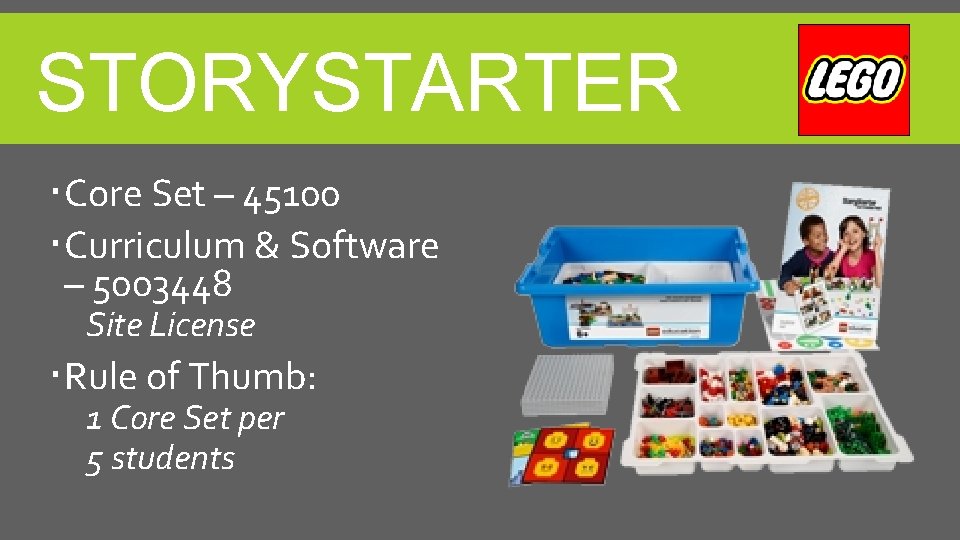 STORYSTARTER Core Set – 45100 Curriculum & Software – 5003448 Site License Rule of