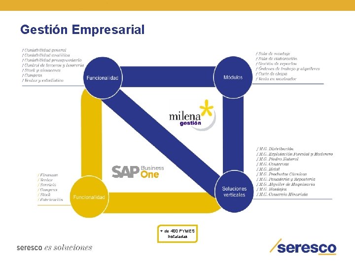 Gestión Empresarial + de 400 PYMES instaladas 