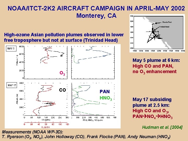 NOAA/ITCT-2 K 2 AIRCRAFT CAMPAIGN IN APRIL-MAY 2002 Monterey, CA High-ozone Asian pollution plumes