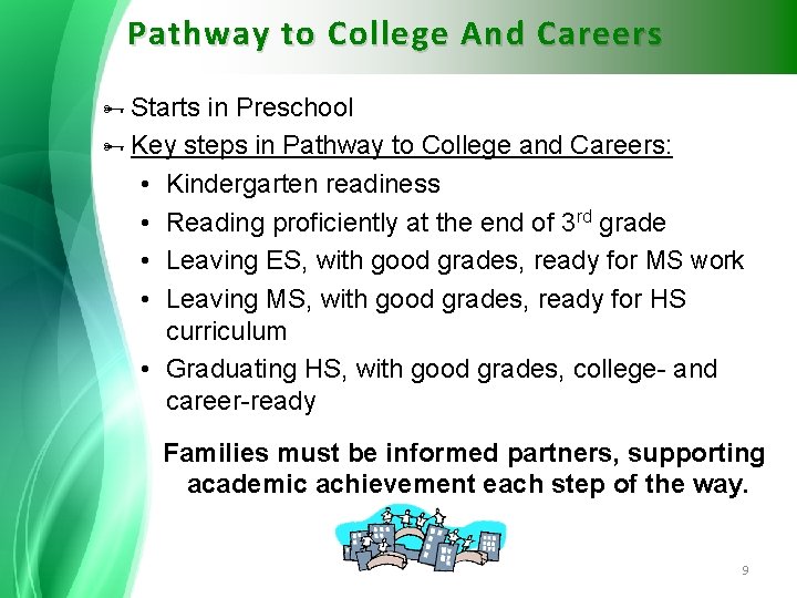 Pathway to College And Careers Starts in Preschool Key steps in Pathway to College