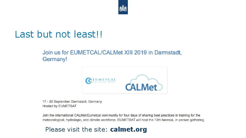 Last but not least!! Please visit the site: calmet. org 