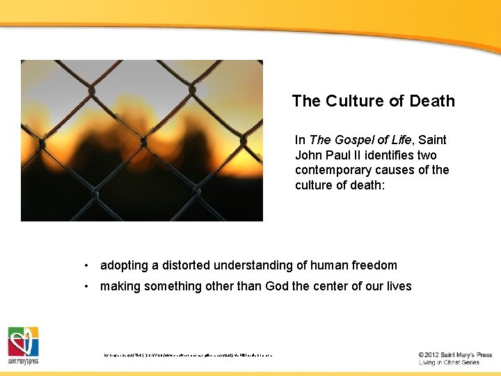 The Culture of Death In The Gospel of Life, Saint John Paul II identifies