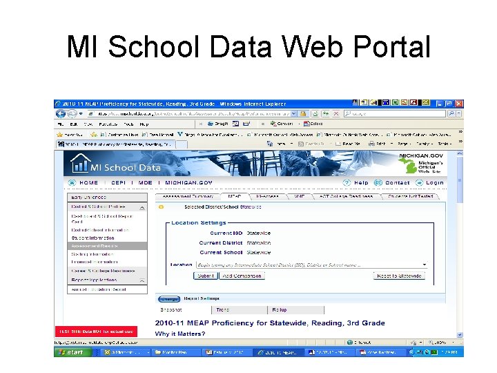 MI School Data Web Portal 