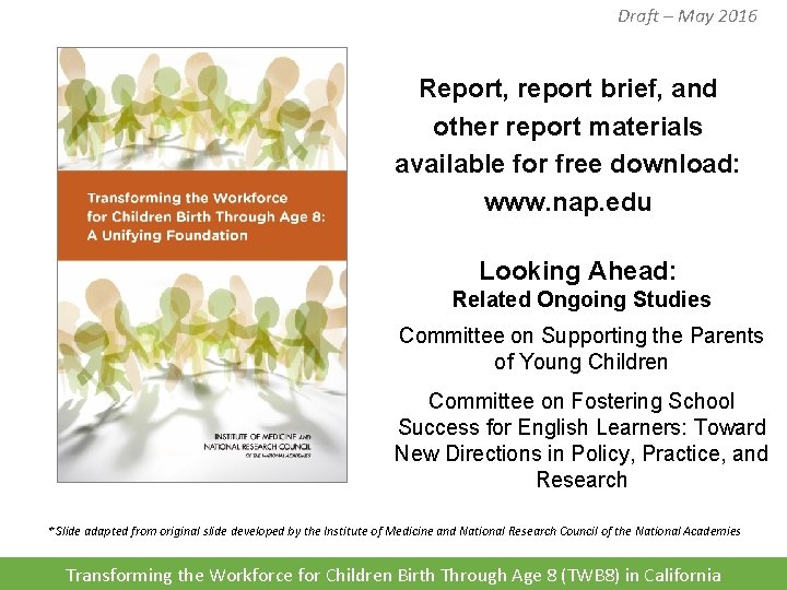 Draft – May 2016 Report, report brief, and other report materials available for free Draft – May 2016 Report, report brief, and other report materials available for free