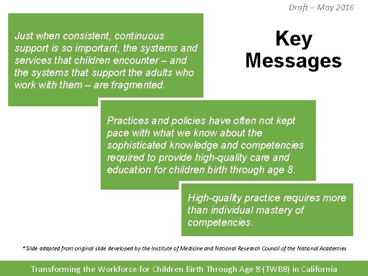 Draft – May 2016 Just when consistent, continuous support is so important, the systems Draft – May 2016 Just when consistent, continuous support is so important, the systems
