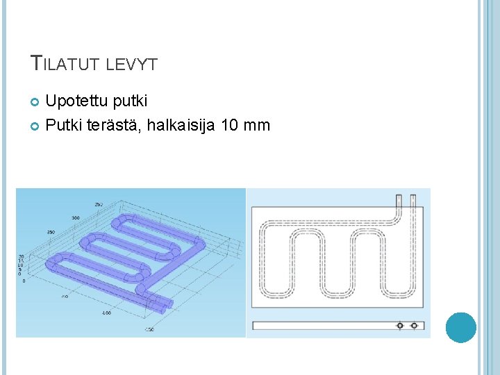 TILATUT LEVYT Upotettu putki Putki terästä, halkaisija 10 mm TILATUT LEVYT Upotettu putki Putki terästä, halkaisija 10 mm