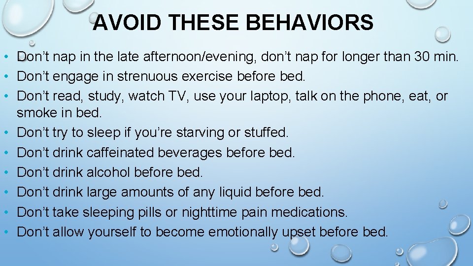 CHAPTER 4 IMPROVING YOUR SLEEP LETS CHECK OUR