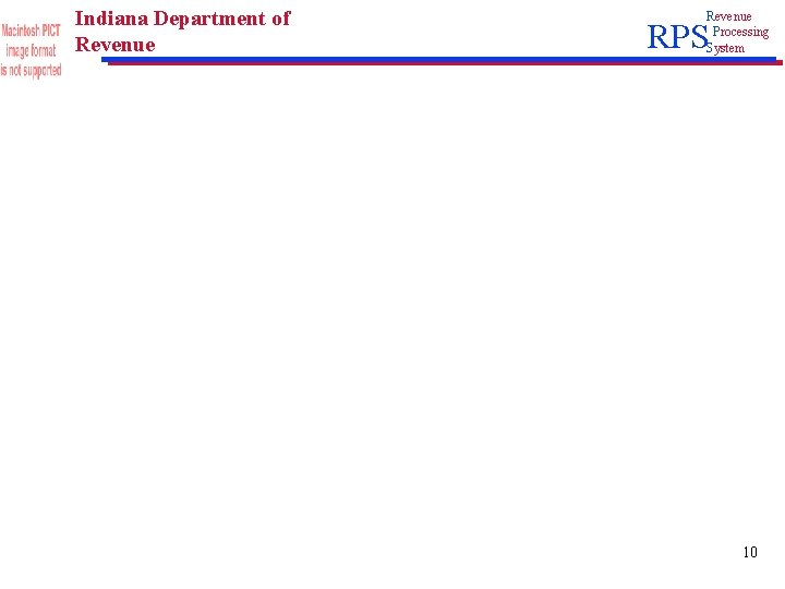 Indiana Department of Revenue Processing System RPS 10 