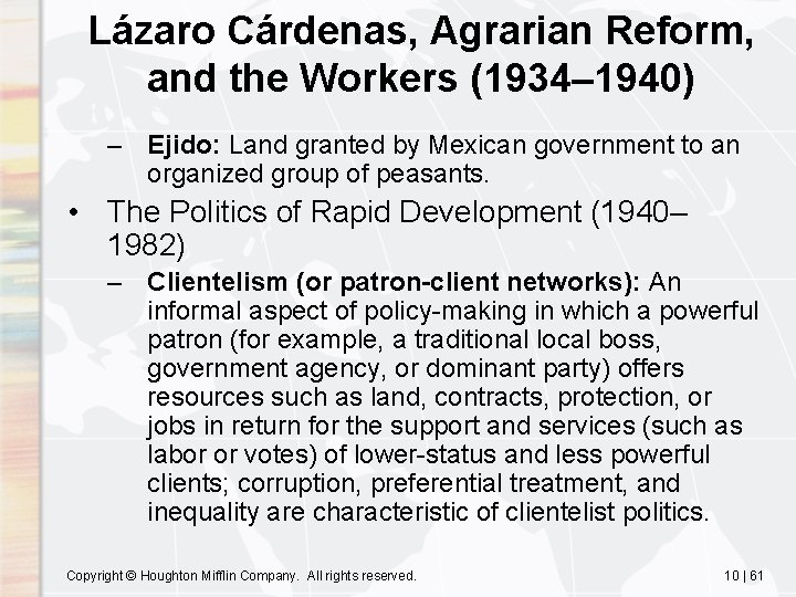 Lázaro Cárdenas, Agrarian Reform, and the Workers (1934– 1940) – Ejido: Land granted by