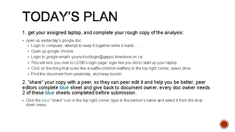1. get your assigned laptop, and complete your rough copy of the analysis: § 1. get your assigned laptop, and complete your rough copy of the analysis: §