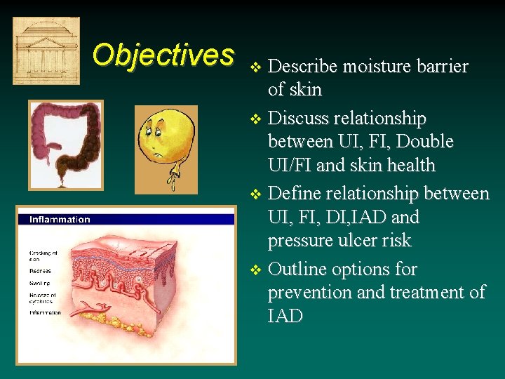 Objectives Describe moisture barrier of skin v Discuss relationship between UI, FI, Double UI/FI Objectives Describe moisture barrier of skin v Discuss relationship between UI, FI, Double UI/FI