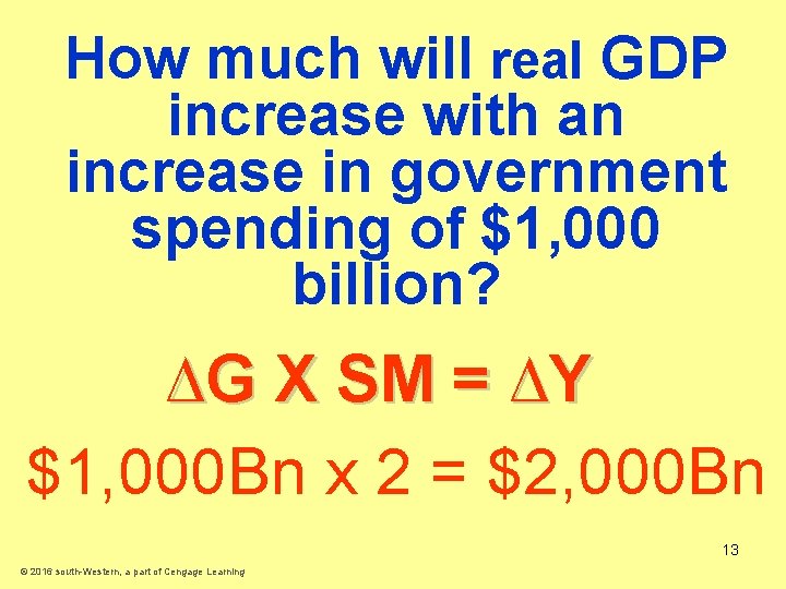 How much will real GDP increase with an increase in government spending of $1,