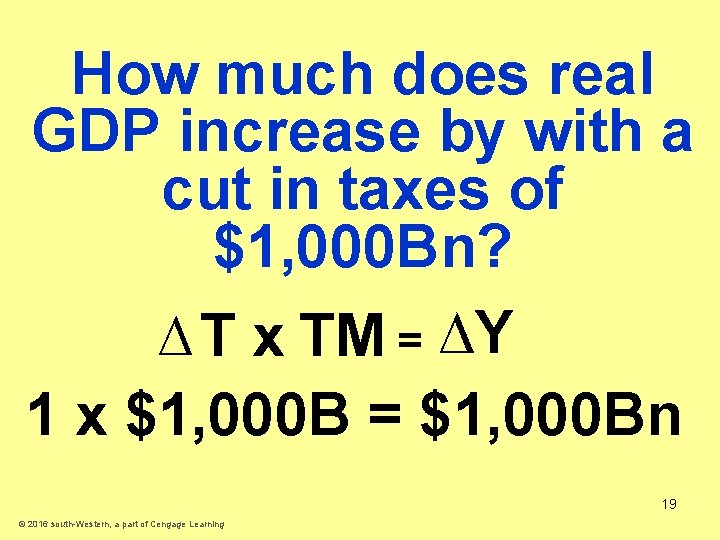 How much does real GDP increase by with a cut in taxes of $1,