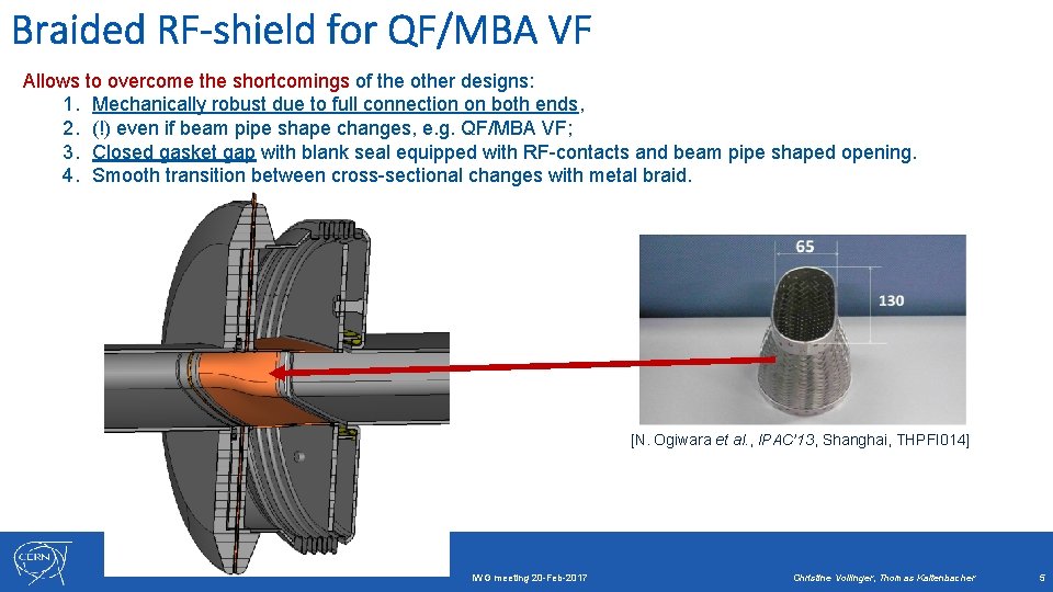Braided RF-shield for QF/MBA VF Allows to overcome the shortcomings of the other designs: