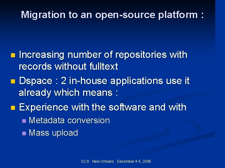 Migration to an open-source platform : Increasing number of repositories with records without fulltext